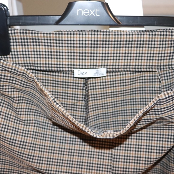 Dex Stretchy Skinny Brown Plaid Pant - Size L - Picture 4 of 6